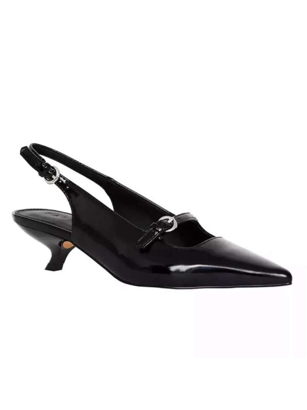 Katy Perry Women's Black Glossy Micro Heel Slingback Mary Jane Pumps Size 9.5 - Picture 2 of 9